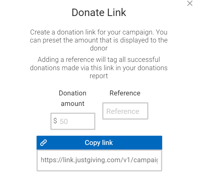 screenshot of JustGiving from Blackbaud